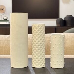 CB2 Cylinder Textured Vases Set